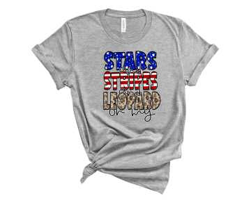 Stars Stripes Leopard- Graphic Tee